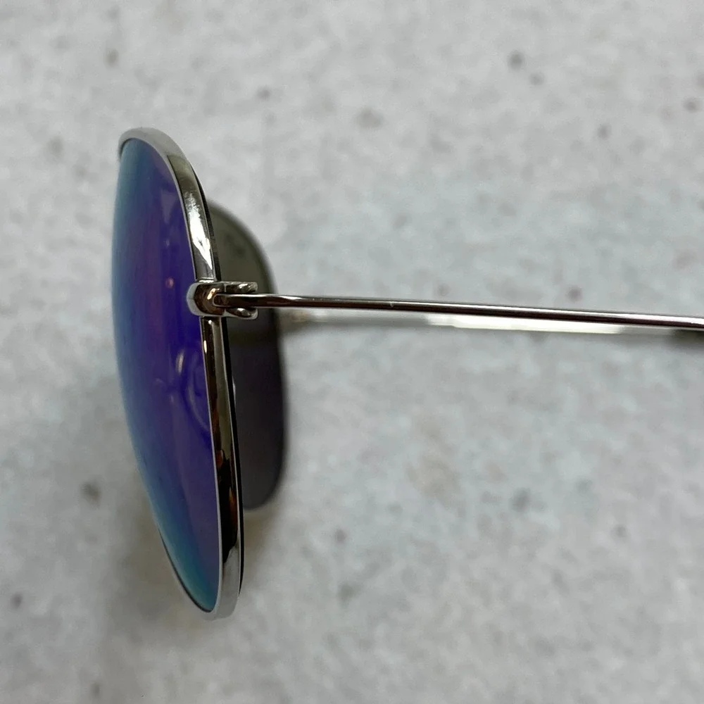 Maui Jim MJ-264 Mavericks Sunglasses Unisex Silver Blue Titanium 61-14-137